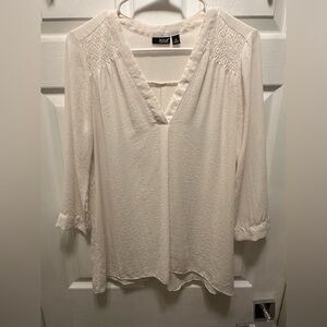 a.n.a Cream V-Neck Tunic Top